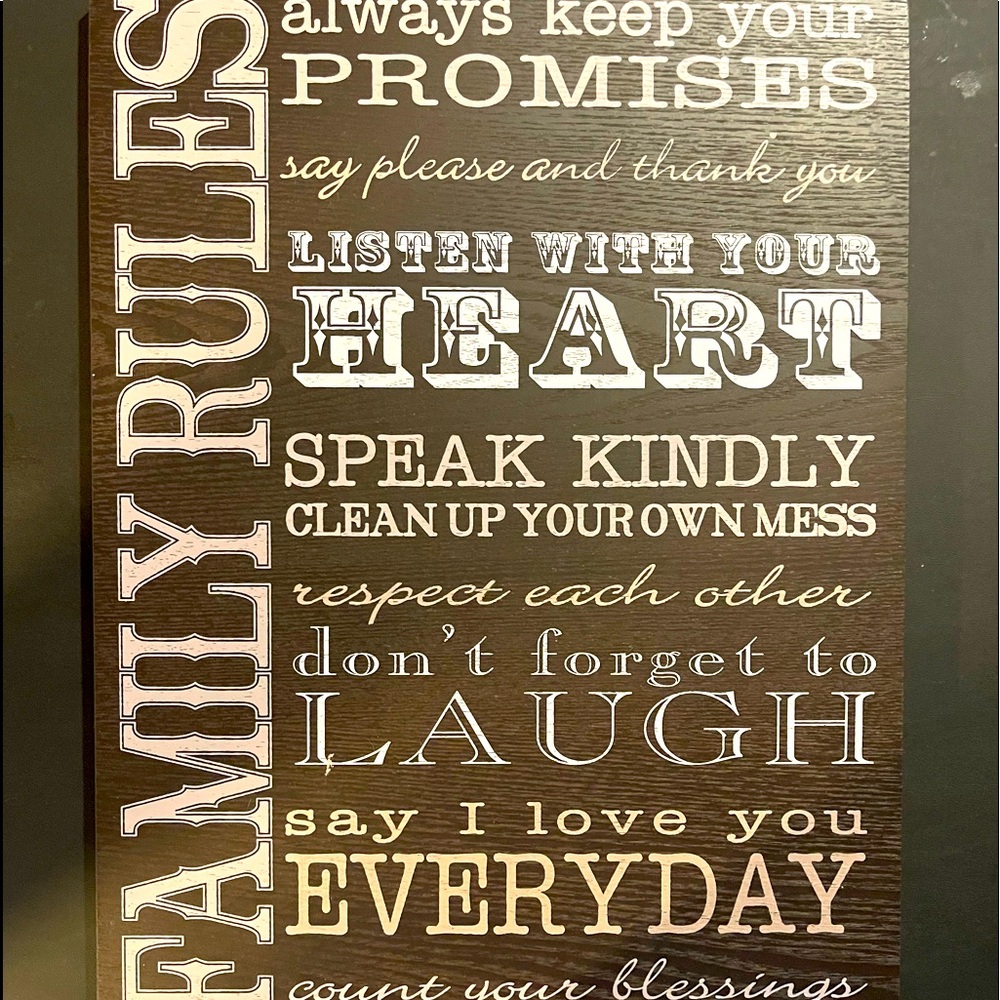 Family Rules Contemporary hanging
